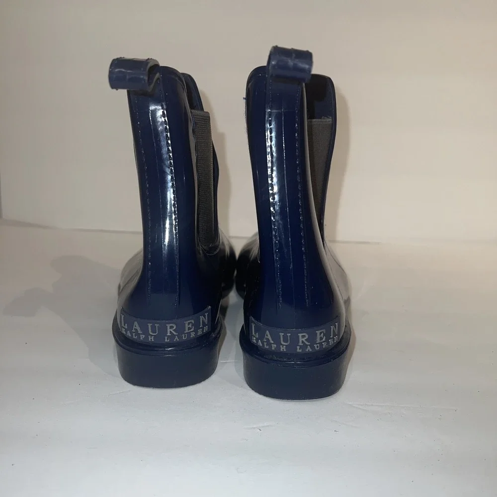 Lauren Ralph Lauren Tally Chelsea Rain Boots  Blue Pull-On Womens Size‎ 7